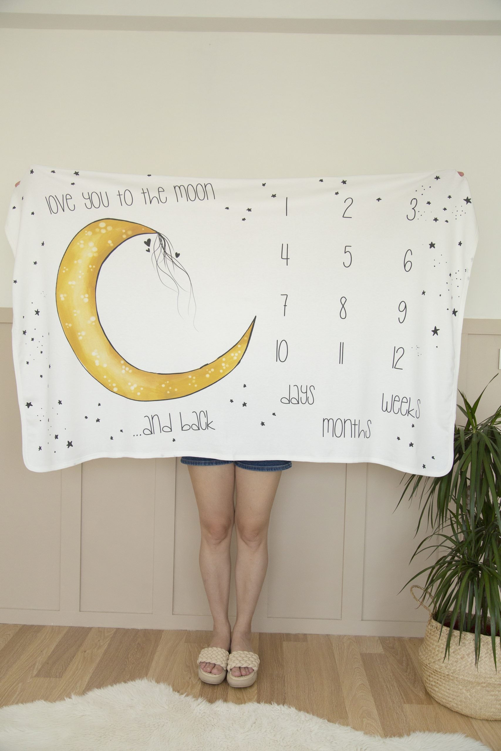 Ay Desen Anı Örtüsü Ay Ay Fotoğraf Çekim Örtüsü 105*155 Cm Ingilizce Months