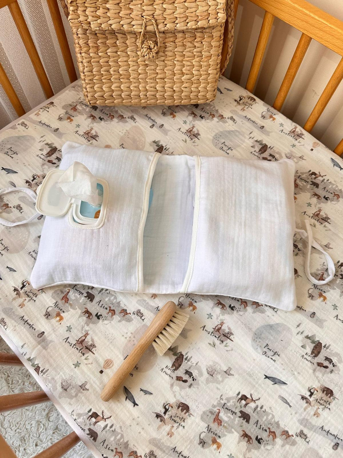 Organik Müslin Pratik Bebek Bakım Çantası
